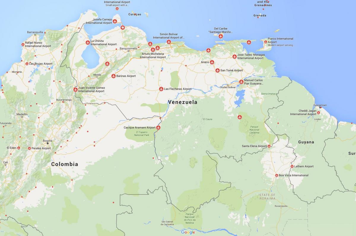 mapa venezuela letiská
