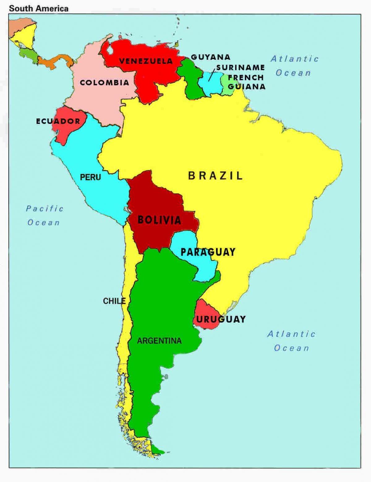 mapa venezuela a okolitých krajín