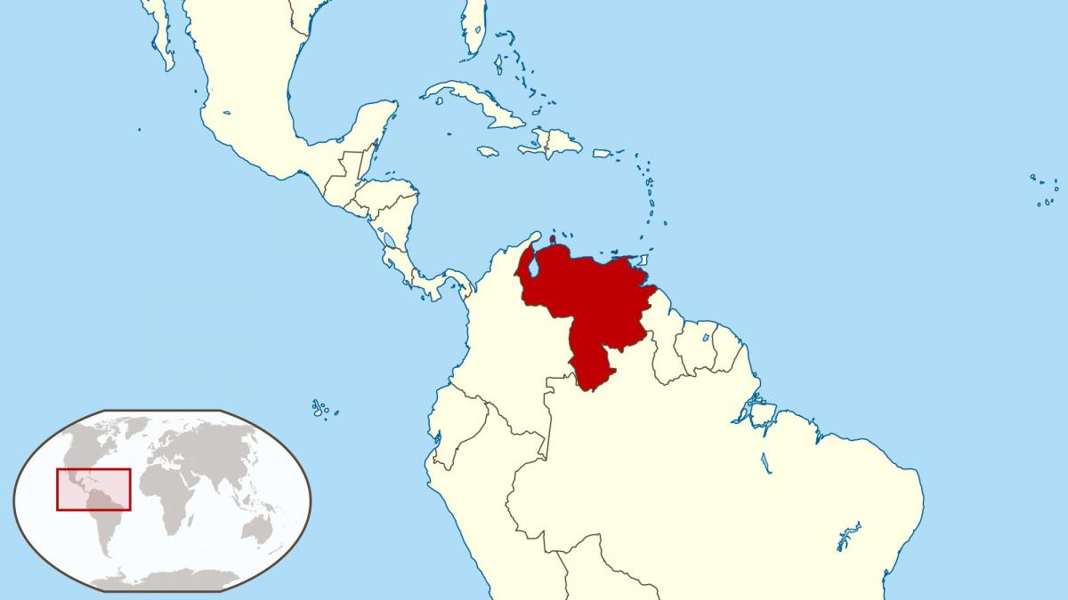 venezuela na mapu južnej ameriky