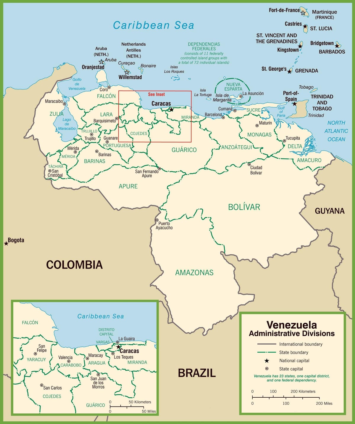 mapa venezuela politické