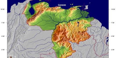 Mapa fyzickej mape venezuela