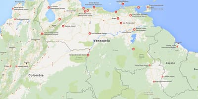 Mapa venezuela letiská