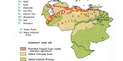 Mapa venezuela prírodných zdrojov