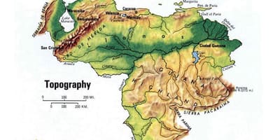Mapa venezuela topografické
